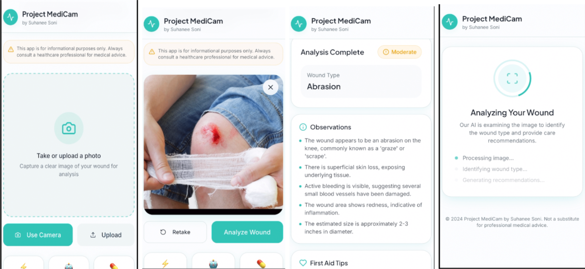 Project MediCam — app screens